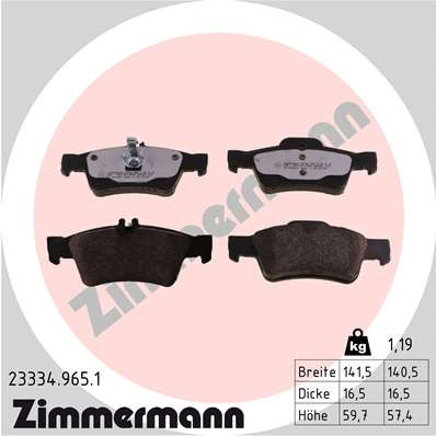 ZIMMERMANN Bremsbelagsatz, Scheibenbremse