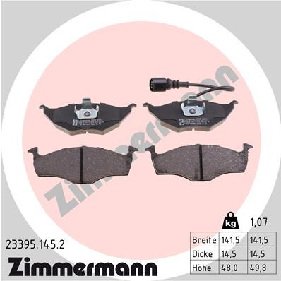 ZIMMERMANN Bremsbelagsatz, Scheibenbremse