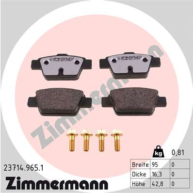 ZIMMERMANN Bremsbelagsatz, Scheibenbremse