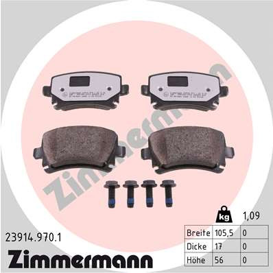ZIMMERMANN Bremsbelagsatz, Scheibenbremse
