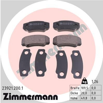 ZIMMERMANN Bremsbelagsatz, Scheibenbremse