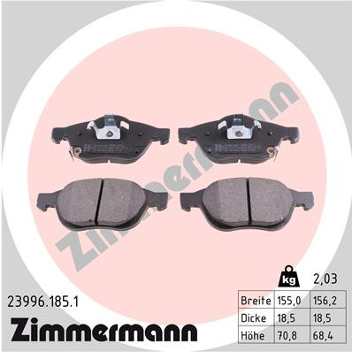 ZIMMERMANN Bremsbelagsatz, Scheibenbremse