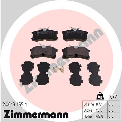 ZIMMERMANN Bremsbelagsatz, Scheibenbremse