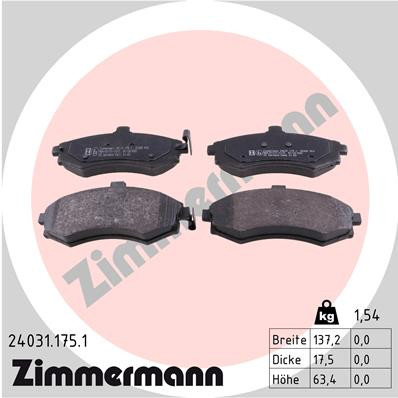ZIMMERMANN Bremsbelagsatz, Scheibenbremse