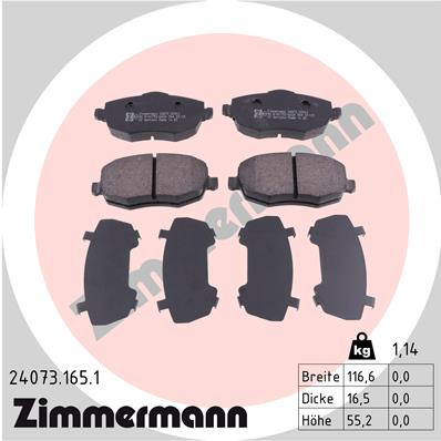 ZIMMERMANN Bremsbelagsatz, Scheibenbremse