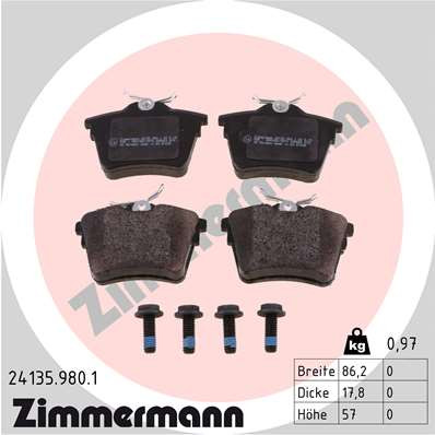 ZIMMERMANN Bremsbelagsatz, Scheibenbremse