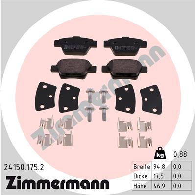 ZIMMERMANN Bremsbelagsatz, Scheibenbremse