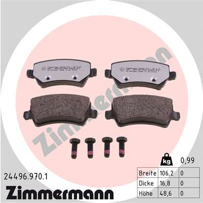 ZIMMERMANN Bremsbelagsatz, Scheibenbremse