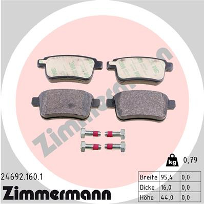 ZIMMERMANN Bremsbelagsatz, Scheibenbremse