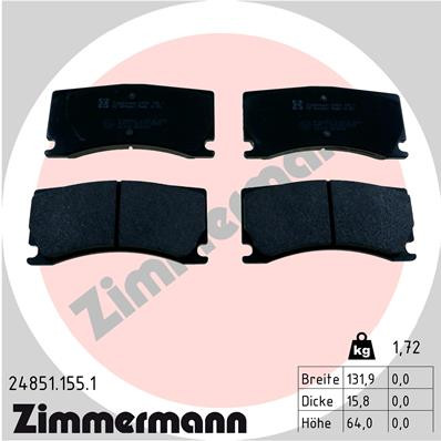 ZIMMERMANN Bremsbelagsatz, Scheibenbremse