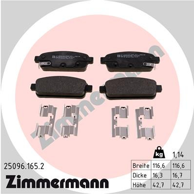 ZIMMERMANN Bremsbelagsatz, Scheibenbremse