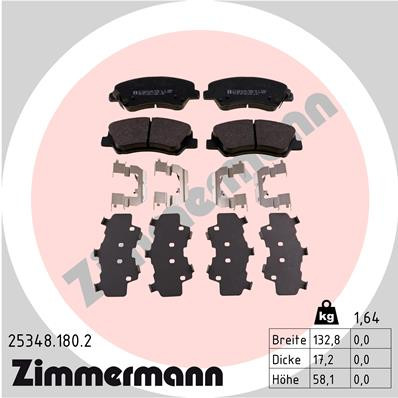 ZIMMERMANN Bremsbelagsatz, Scheibenbremse
