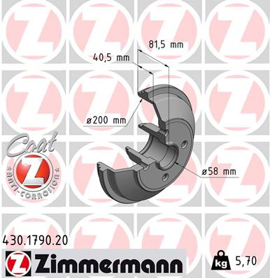 ZIMMERMANN Bremstrommel