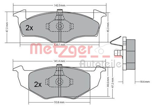 METZGER Bremsbelagsatz, Scheibenbremse
