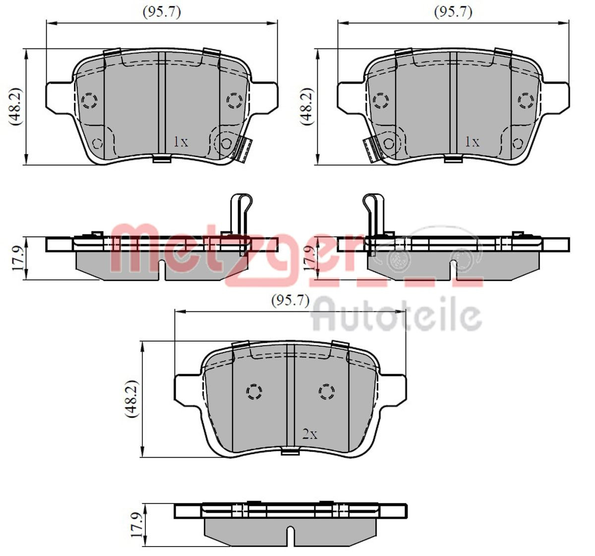 METZGER Bremsbelagsatz, Scheibenbremse