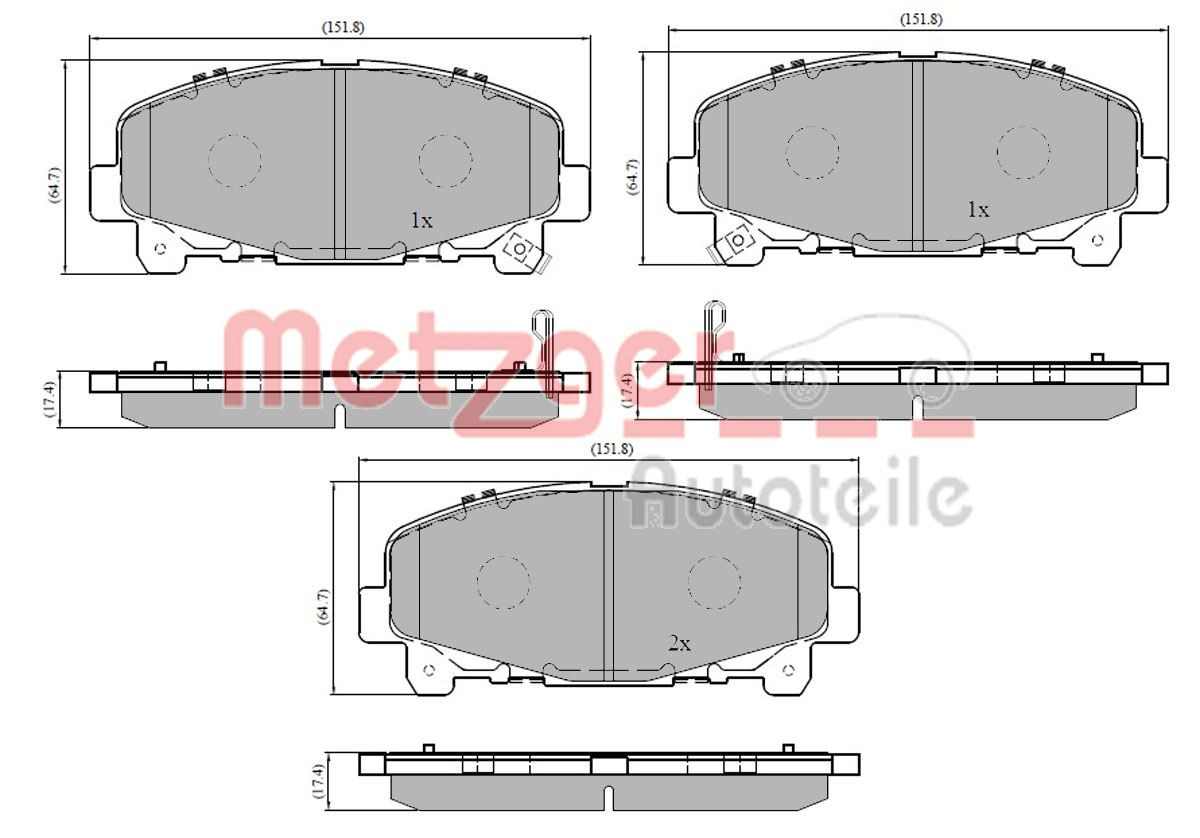 METZGER Bremsbelagsatz, Scheibenbremse