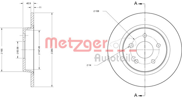 METZGER Bremsscheibe