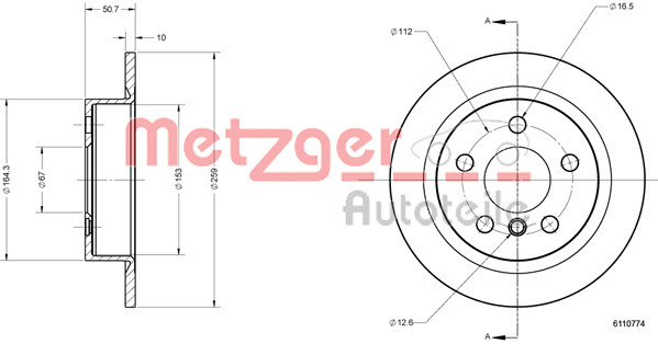 METZGER Bremsscheibe