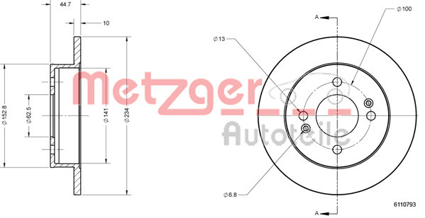 METZGER Bremsscheibe