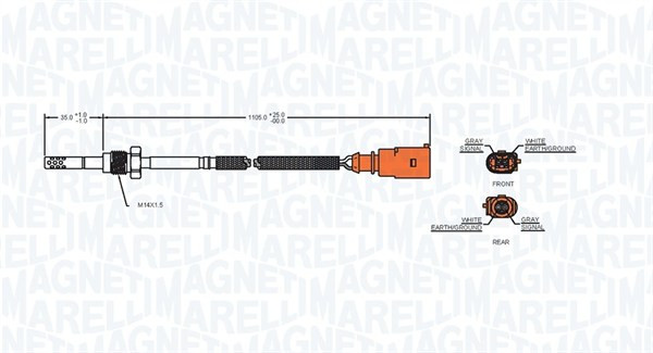 MAGNETI MARELLI Sensor, Abgastemperatur