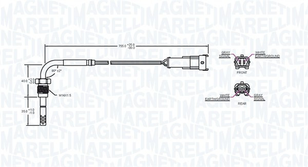 MAGNETI MARELLI Sensor, Abgastemperatur