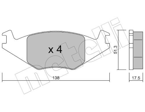 METELLI Bremsbelagsatz, Scheibenbremse