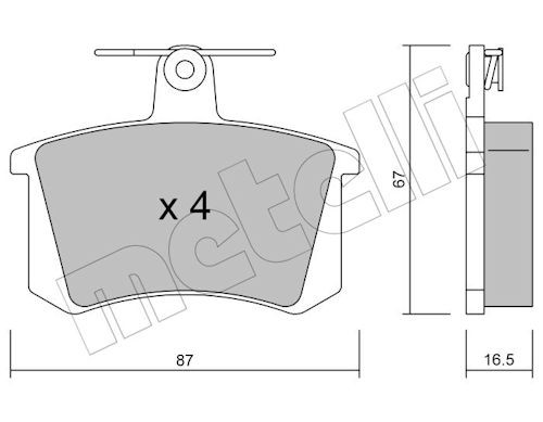 METELLI Bremsbelagsatz, Scheibenbremse