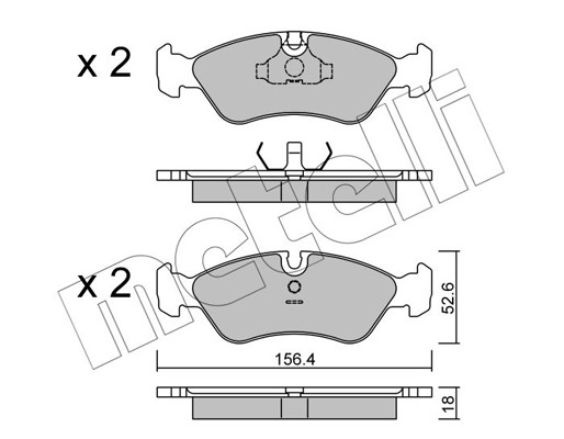 METELLI Bremsbelagsatz, Scheibenbremse