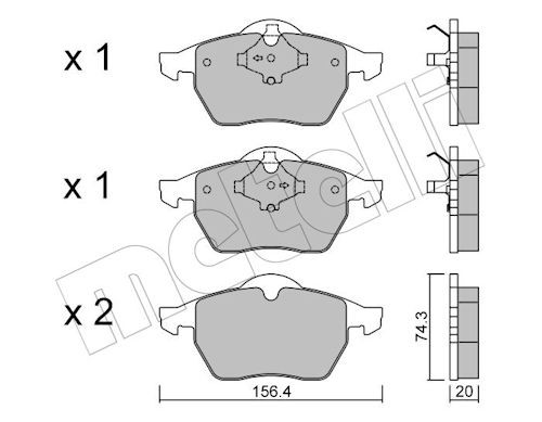METELLI Bremsbelagsatz, Scheibenbremse