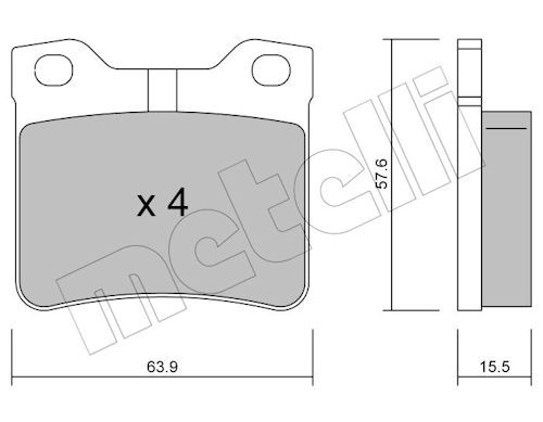 METELLI Bremsbelagsatz, Scheibenbremse
