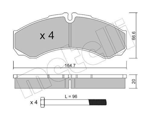 METELLI Bremsbelagsatz, Scheibenbremse