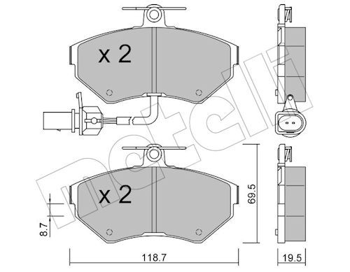 METELLI Bremsbelagsatz, Scheibenbremse