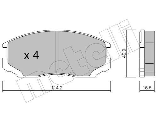 METELLI Bremsbelagsatz, Scheibenbremse