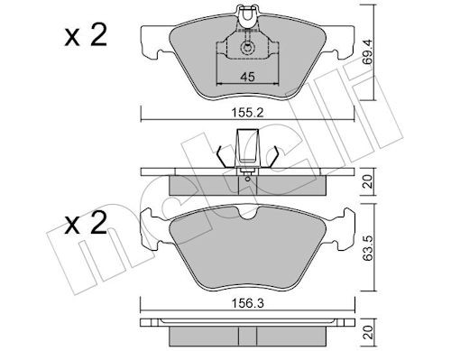 METELLI Bremsbelagsatz, Scheibenbremse