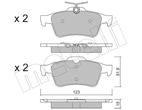 METELLI Bremsbelagsatz, Scheibenbremse