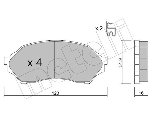 METELLI Bremsbelagsatz, Scheibenbremse