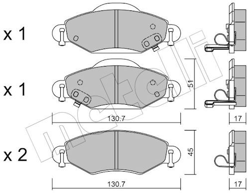 METELLI Bremsbelagsatz, Scheibenbremse