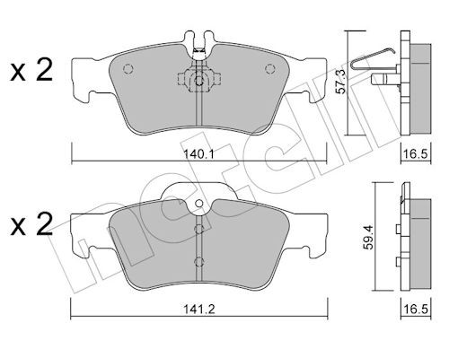 METELLI Bremsbelagsatz, Scheibenbremse