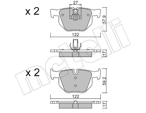 METELLI Bremsbelagsatz, Scheibenbremse