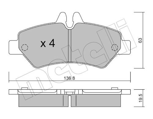 METELLI Bremsbelagsatz, Scheibenbremse