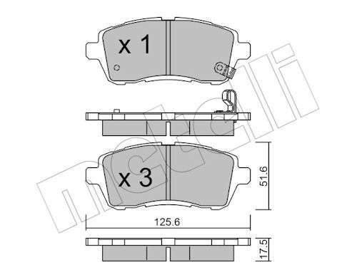 METELLI Bremsbelagsatz, Scheibenbremse