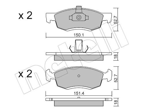 METELLI Bremsbelagsatz, Scheibenbremse