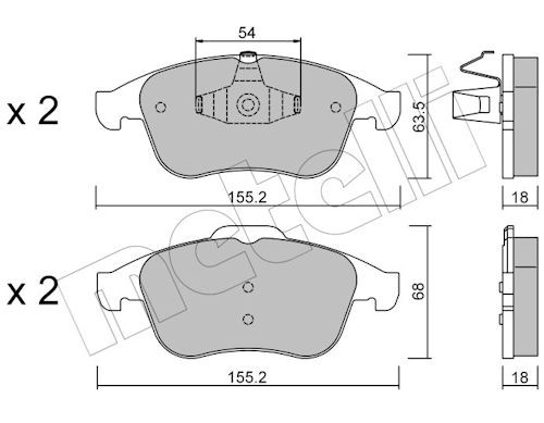 METELLI Bremsbelagsatz, Scheibenbremse