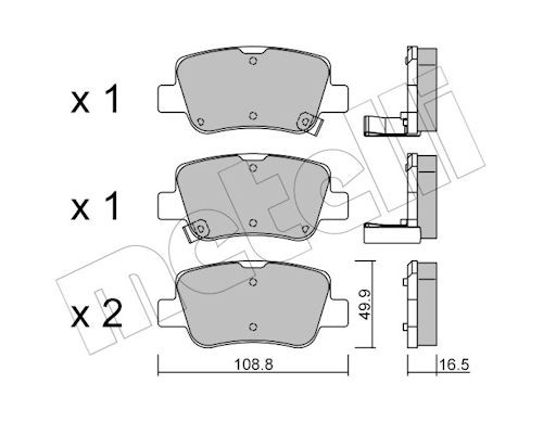 METELLI Bremsbelagsatz, Scheibenbremse