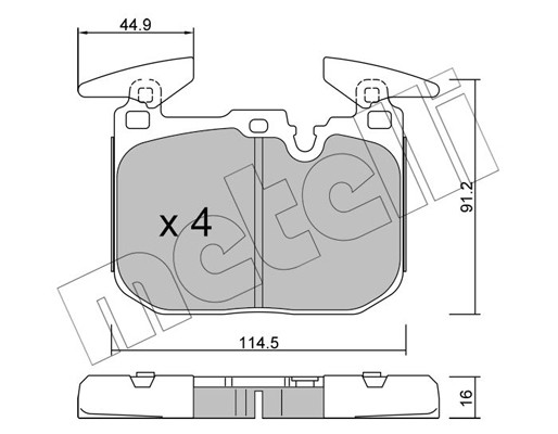 METELLI Bremsbelagsatz, Scheibenbremse