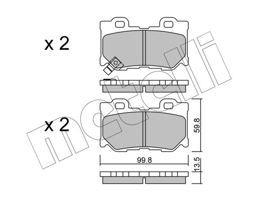 METELLI Bremsbelagsatz, Scheibenbremse