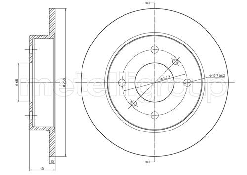 METELLI Bremsscheibe