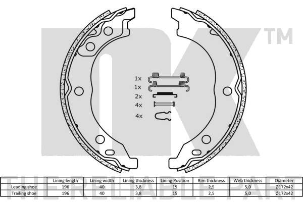 NK Bremsbackensatz, Feststellbremse