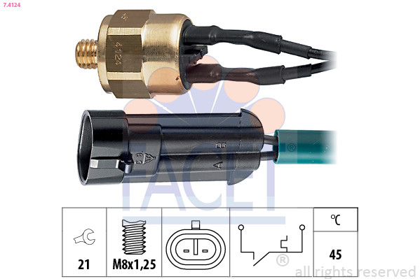 FACET Temperaturschalter, Kühlmittelwarnlampe