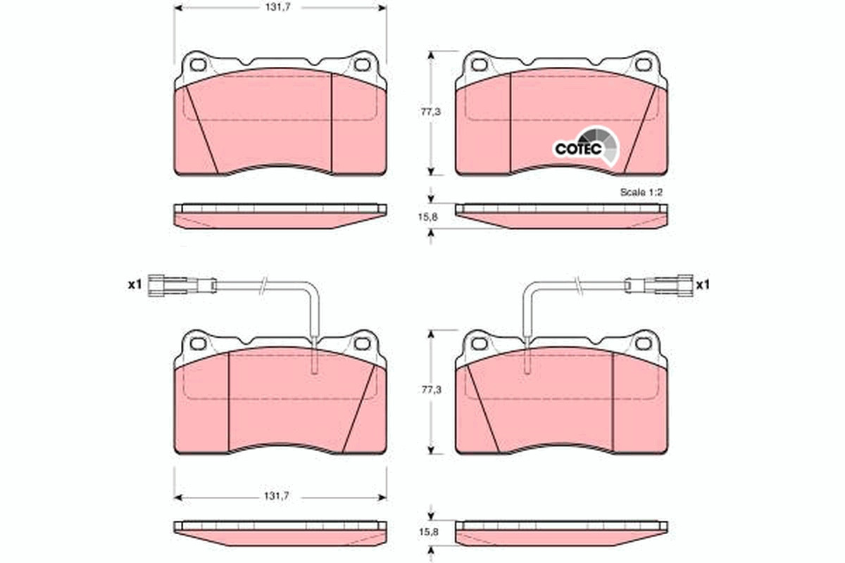 TRW Bremsbelagsatz, Scheibenbremse